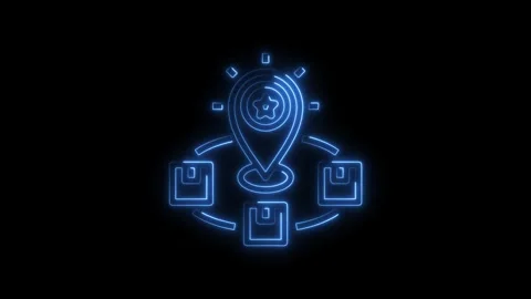 Luminous parcel delivery neon style animated icon for modern logistics and .. 動画素材 308460804