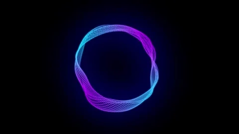 Luminous Particle Explosion Pulse Circle, Bright Neon Gradient Motion Stock Footage 319545640