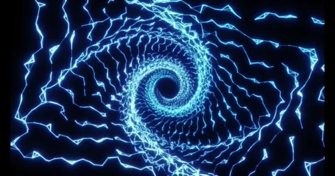 Luminous particles and thin lines twist into an endless spiral Stock Footage 333117668