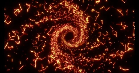 Luminous particles and thin lines twist into an endless spiral Stock-Footage 333117762