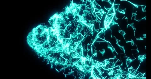 Luminous particles and thin lines twist into an endless spiral Stock Footage 333117981