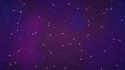 Luminous pink nodes and thin lines form a complex, seamless loopable plexus Stock Footage 342760134