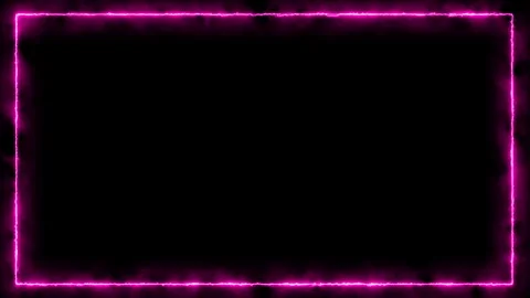 Luminous Pink Rectangular Frame Glowing On A Black Backdrop Stockbeeldmateriaal 303932178