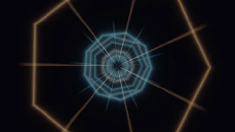 Luminous Polygon Tunnel Seamless Loop Stock Footage 342666081