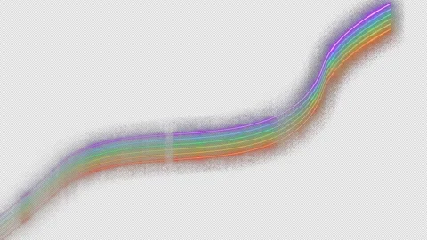A luminous rainbow wave rises up and disappears on a transparent background with Stock Footage 250506726