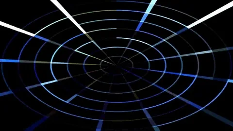 Luminous rays on the radar screen Stock Footage 69298855