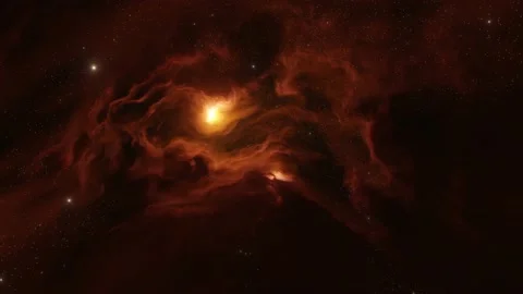 Luminous red nebula of outer space,Digitally generated animation,8k video Stock Footage 219979904