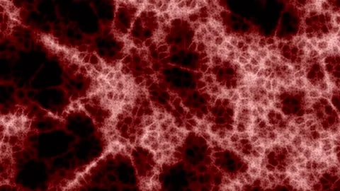 Luminous red patterns pulse across a black backdrop Stock Footage 345434310