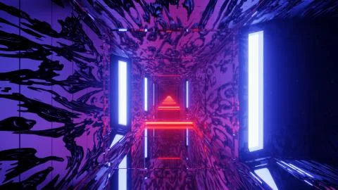 Luminous Shadow Painted Wall Space Port 4k uhd 3d illustration background Stock Illustration