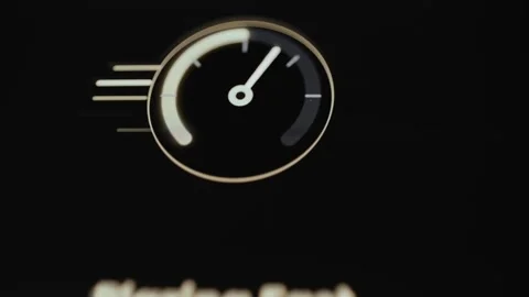 Luminous speed gauge symbolizing fast streaming gaming and browsing connections Stock Footage 342490840