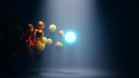 Luminous sphere with colorful bubbles, creating a captivating fantasy and Stock-Illustration