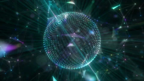 A luminous sphere for a party rotates in space. Stock Footage 121691258