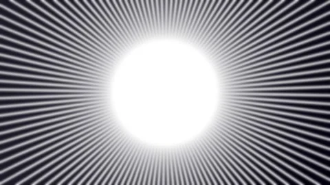 Luminous Sphere radiating outwards with optical illusion in dark space Stock Footage 342505225