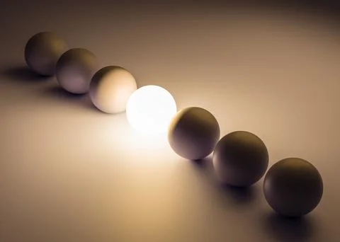 Luminous sphere standing out symbolizing innovation and leadership Stock Illustration