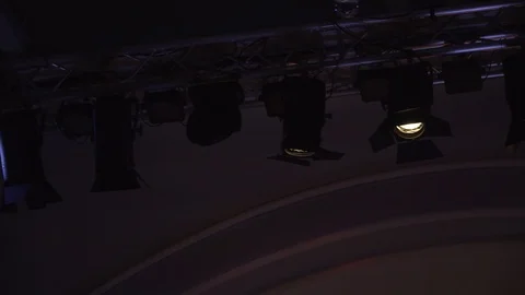 Luminous spotlights on the ceiling Stock Footage 105238123
