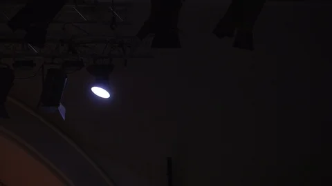 Luminous spotlights on the ceiling Stock Footage 105238458