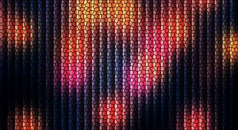 Luminous Stained Glass Effect with Vertical Bands of Fiery Orange and Deep .. Stock Illustration