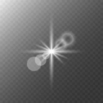 A luminous star with a bokeh effect on transparent background. Stock Illustration