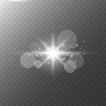 A luminous star with a bokeh effect on transparent background. Stock Illustration