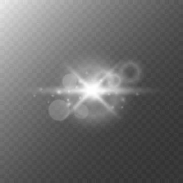 A luminous star with a bokeh effect on transparent background. Stockillustratie