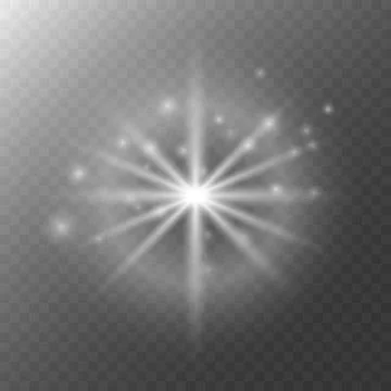 A luminous star with a bokeh effect on transparent background. Stock Illustration