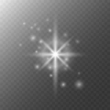 A luminous star with a bokeh effect on transparent background. Stock Illustration