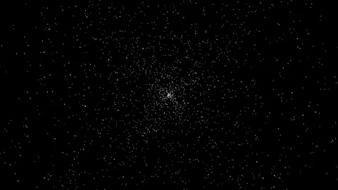 Luminous starfield swirling through deep space, cosmic particles flying towards Stock Footage 328974747