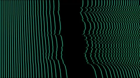 A Luminous Teal-Green Wave Animation of Data Modulation Set Against a Stock Footage 284806276