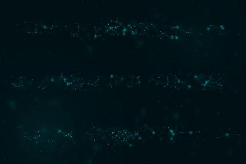 A luminous teal network of connected points and constellation-like formatio.. Stock Illustration