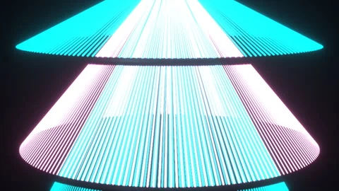 Luminous Tensor Engine — Cyan Magenta Light Filaments Sculpture Loop 4K Vídeos de archivo 332165606