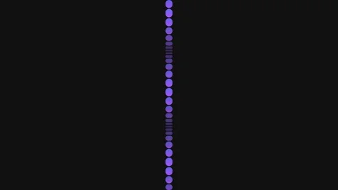 A luminous vertical trail of glowing purple orbs in darkness 库存影片 335255929