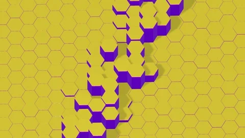 Luminous Vivid Hexagon Column Field Ambient Motion Background Stockbeeldmateriaal 341849656