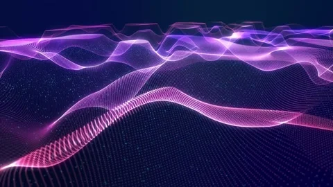 Luminous Wave Motion Design for Festive Events and Presentations. Glowing Stock Footage 267419160