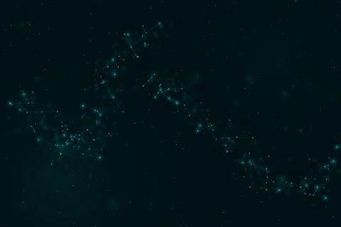 A luminous web of connected points forms an ethereal cosmic pattern across .. Stock Illustration