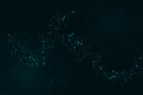 A luminous web of interconnected points flows through a shadowy blue enviro.. 스톡 일러스트