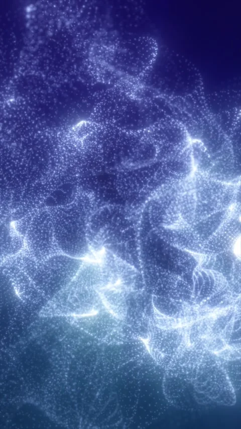 Luminous white and blue particle cloud forming fluid abstract shapes, evoki.. Stock Footage 337491936