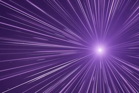 A luminous white core sends delicate purple rays across a deep violet field.. Illustrazione stock