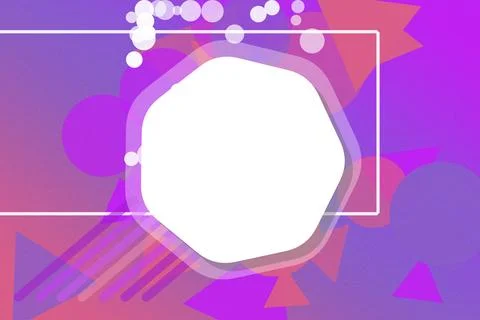 A luminous white diamond icon rests on a glowing frame over layered purple .. Stock Illustration