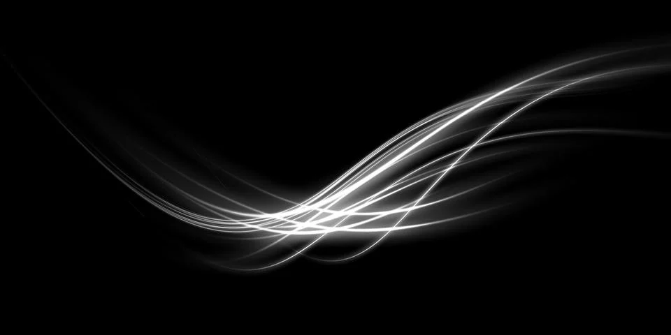 Luminous white lines of speed. Light glowing effect. Abstract motion lines Stockillustratie