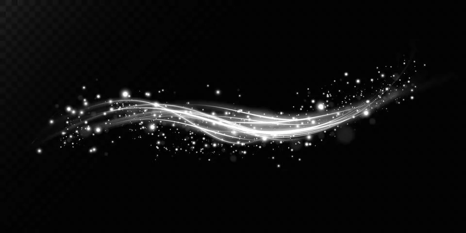 Luminous white lines of speed. Light glowing effect. Abstract motion lines Stock Illustration