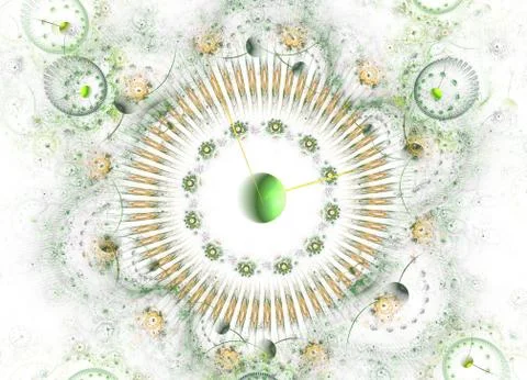 Lumnious clock on white. Stock-Illustration