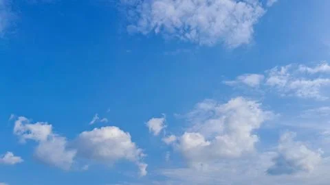 Lump clouds in the sky with flat view,ideal for text space in sky Stock Photos