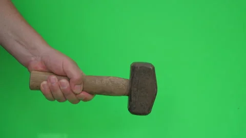 Lump Hammer D on Green Screen Chroma Key Pt1 of 9 Stock Footage 241099788