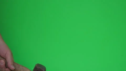 Lump Hammer D on Green Screen Chroma Key Pt4 of 9 Stock Footage 241101596