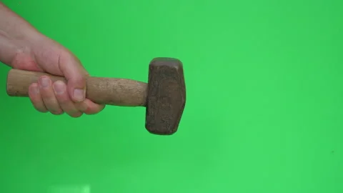 Lump Hammer D on Green Screen Chroma Key Pt6 of 9 Stock Footage 241101855