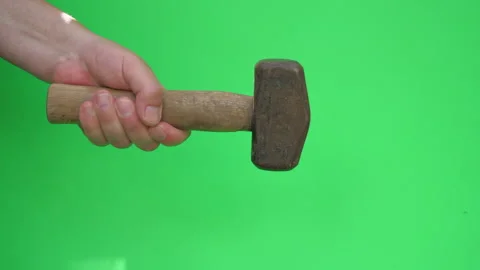 Lump Hammer D on Green Screen Chroma Key Pt7 of 9 Video stock 241102572