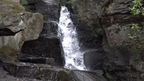 Lumsdale Waterfall panning down Stock Footage 317051038