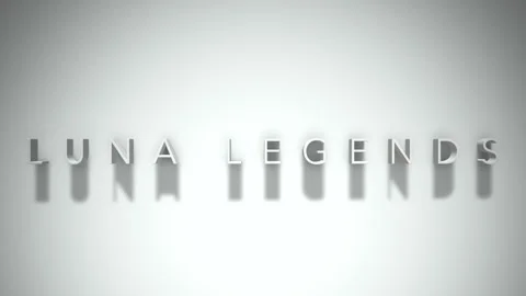 Luna legends 3D title animation with shadows on a white background Vídeo Stock 297999733