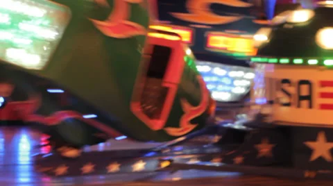 Luna park carousel at night 03 Video stock 27280301