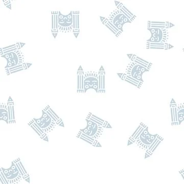 Luna park glyph seamless pattern Stock Illustration